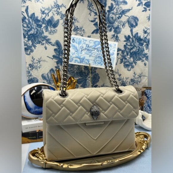 🆕 KURT GEIGER LONDON 🧿 NWOT Leather Kensington Convertible Shoulder Bag, Ivory - Picture 3 of 15